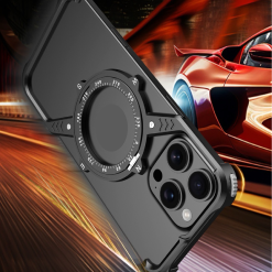 S-shaped Compass Rotating Magnetic Bracket Mobile Phone Case